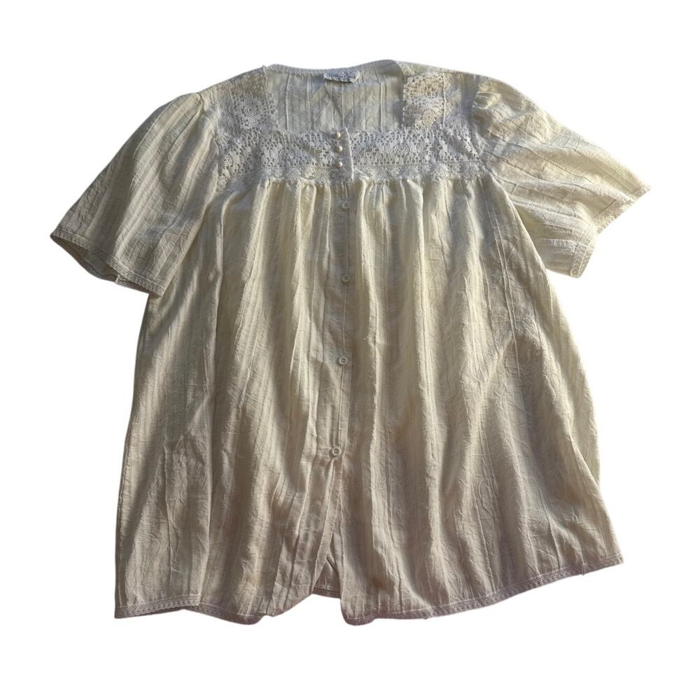 Vintage Willow Creek Women’s White Lace Button Front Blouse Vintage USA Made L